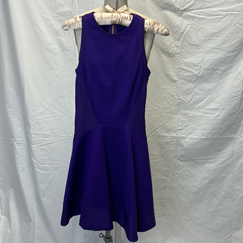 Ted Baker Purple skater skirt with rose gold Zipper